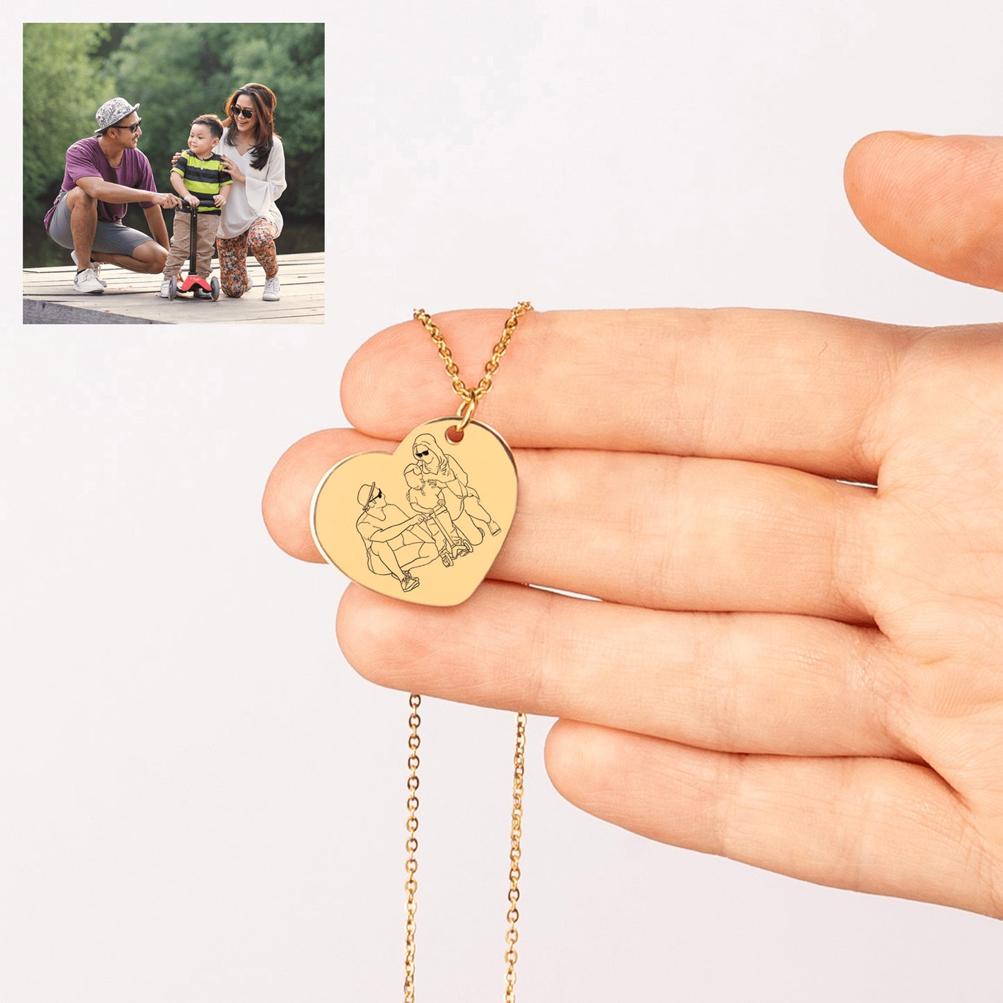 Line Art Heart – Necklace