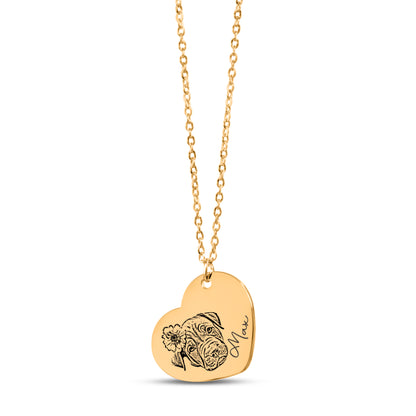 Pet Portrait Heart – Necklace